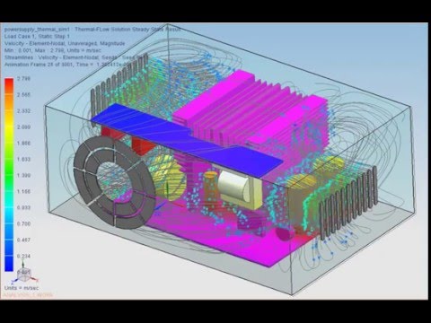 NX CAE : Power Supply Thermal-Flow CAE Analysis Result - YouTube