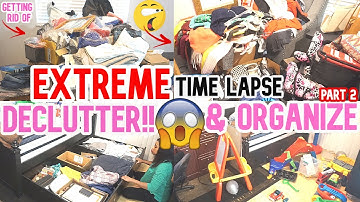 EXTREME DECLUTTER & ORGANIZE // TIME LAPSE KONMARI // CLEAN WITH ME // EXTREME CLEANING MOTIVATION