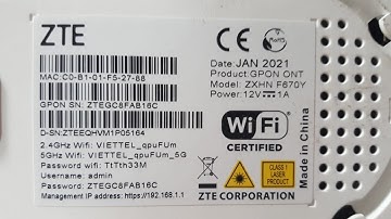 Cấu hình modem ZTE F670Y thành bộ phát wifi phụ