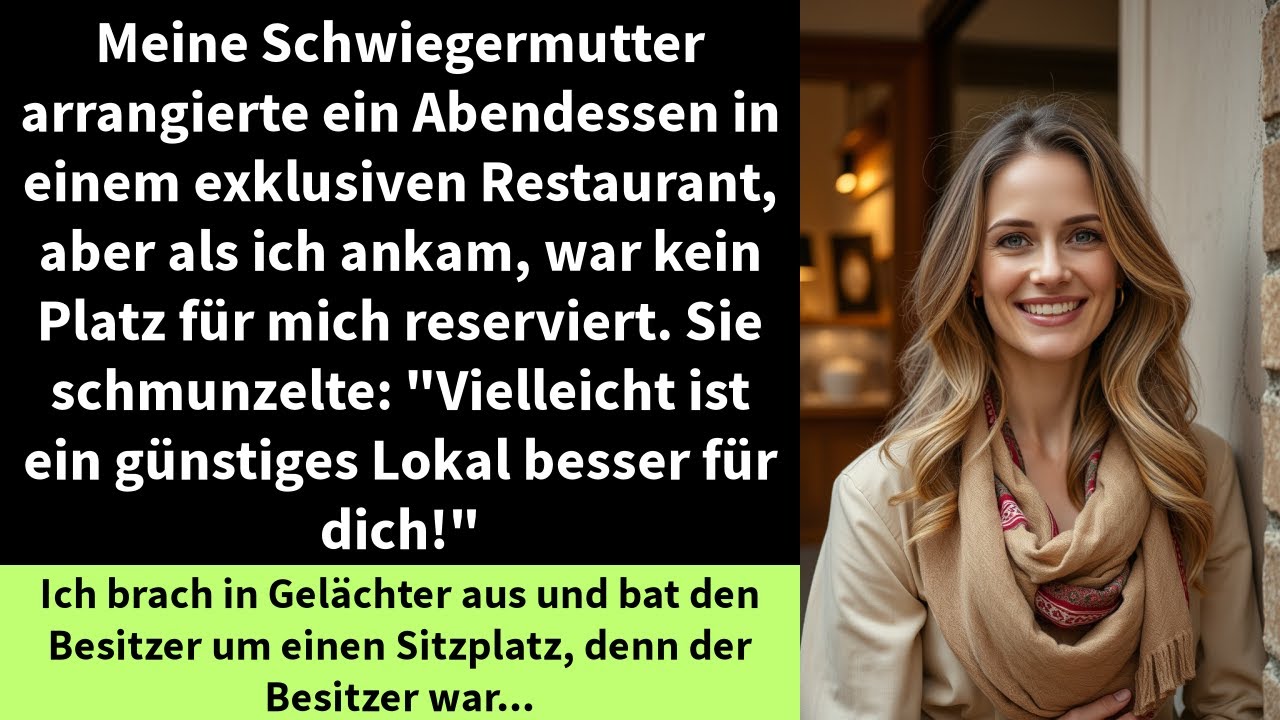 Meine Schwiegermutter arrangierte ein Abendessen in einem exklusiven Restaurant, aber als ich ankam,