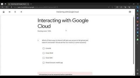 Interacting with Google Cloud Quiz Answers | Getting Started with Google Kubernetes Engine