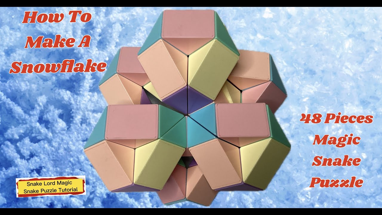 Snowflake - 48 Pieces Magic Snake Puzzle - 魔 尺 48 段 - YouTube