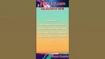 AIOU BA ka paper Kab Upload Hoga. BS, B. Ed, ADE, ADC paper kab hongay