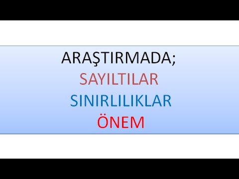 Video: Safkan Araştırmanın Önemi