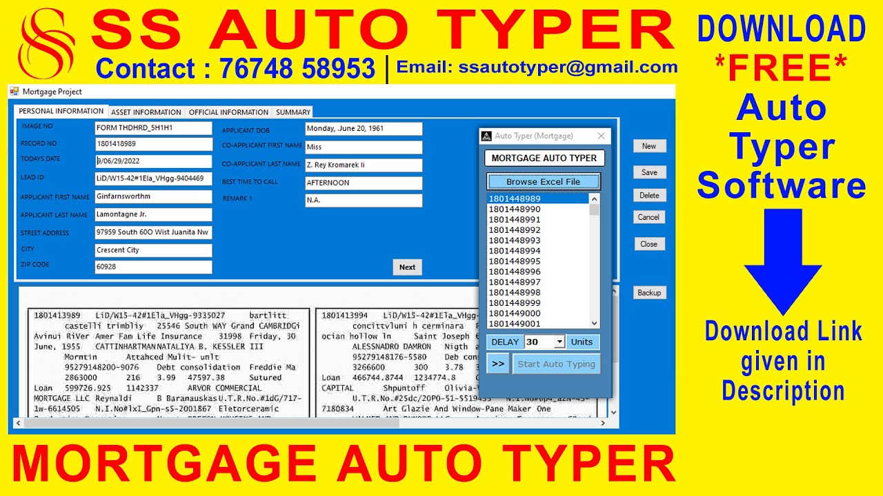 Auto form. Auto form