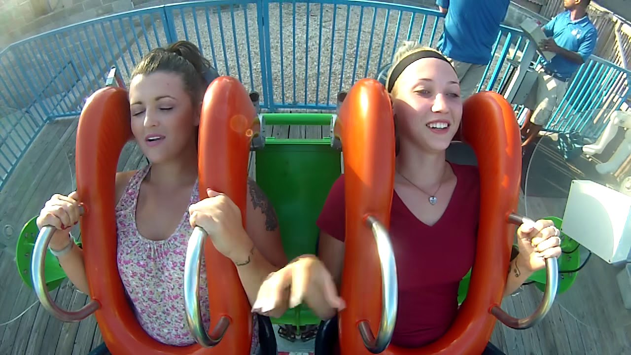 Mom and daughter on the sling shot at Myrtle Beach, SC!