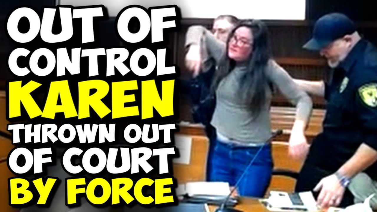 Неуправляемую Карен силой выгоняют из зала суда!!! Карен в суде!!!