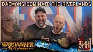 18 Players Battle the Giant River | Warhammer the Old World | Square Based Show