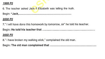 English paper 2-Rewrites exam revision questions and answers part 2