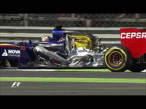 Max Verstappen driving without engine cover