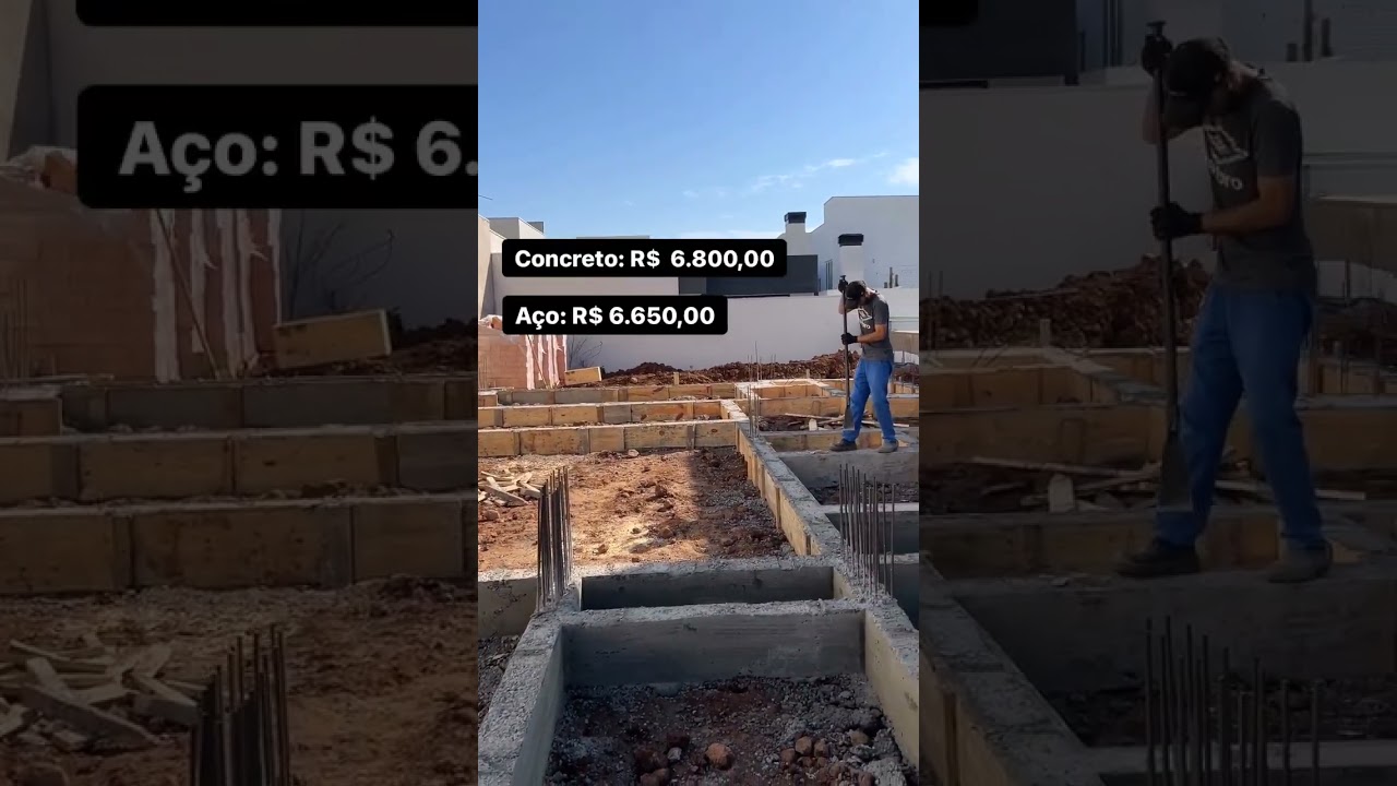Quanto gasta em uma fundação 100m² #construção #construcaocivil #reforma