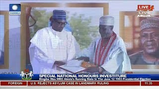 Amb Babagana Kingibe Receives Gcon Natl Award From President Buhari