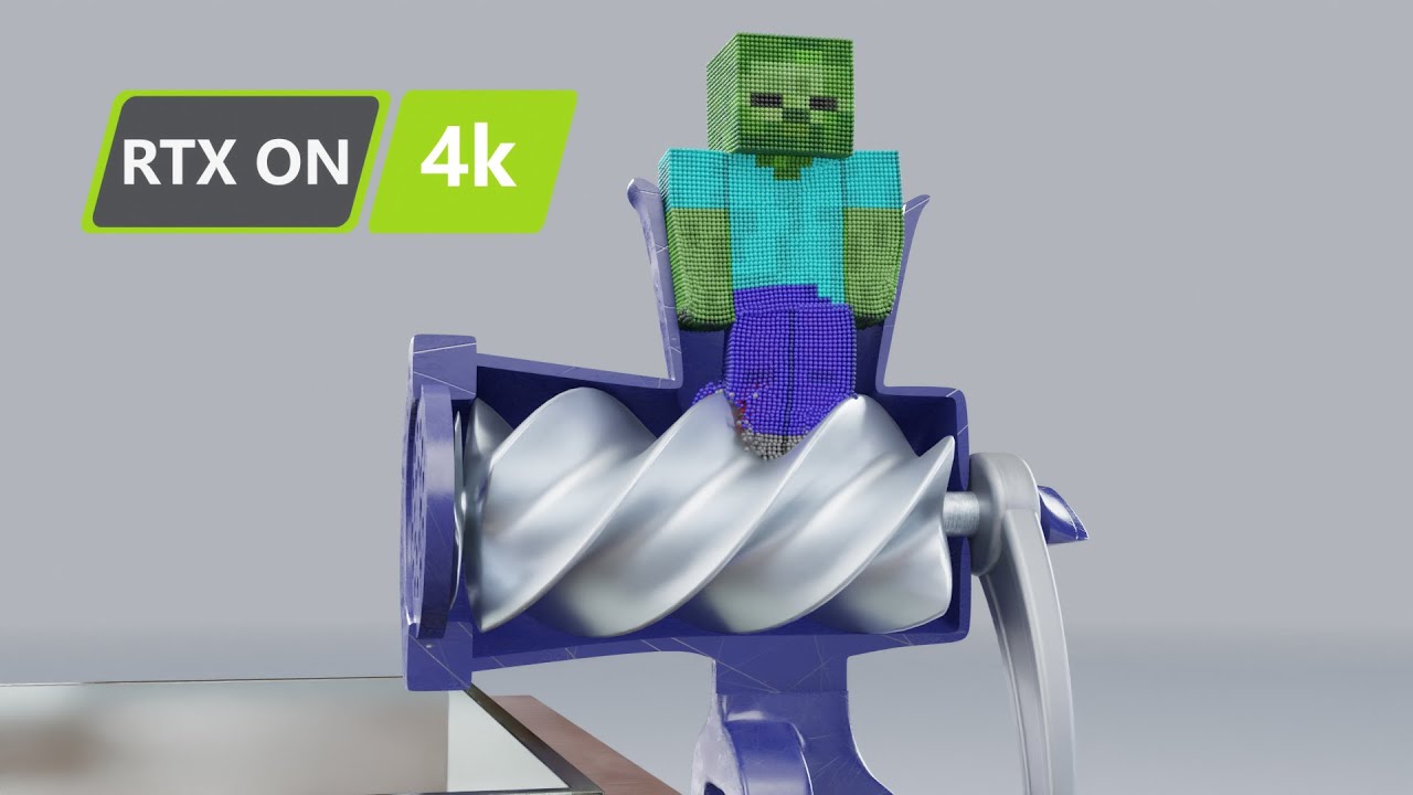 Minecraft Zombies vs MEAT GRINDER blender simulation YouTube