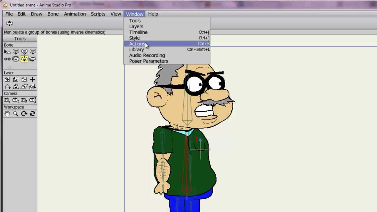 Creating Saving And Combining Actions In Anime Studio Pro Anime Studio 2d Animation