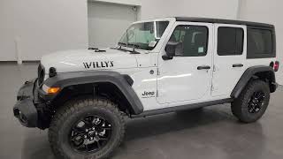 ALL NEW 2024 JEEP WRANGLER WILLYS BRIGHT WHITE 4K WALKAROUND WHAT'S NEW? 24J9