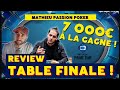 Review table finale du prime time avec mathieu passion poker 7k  la gagne