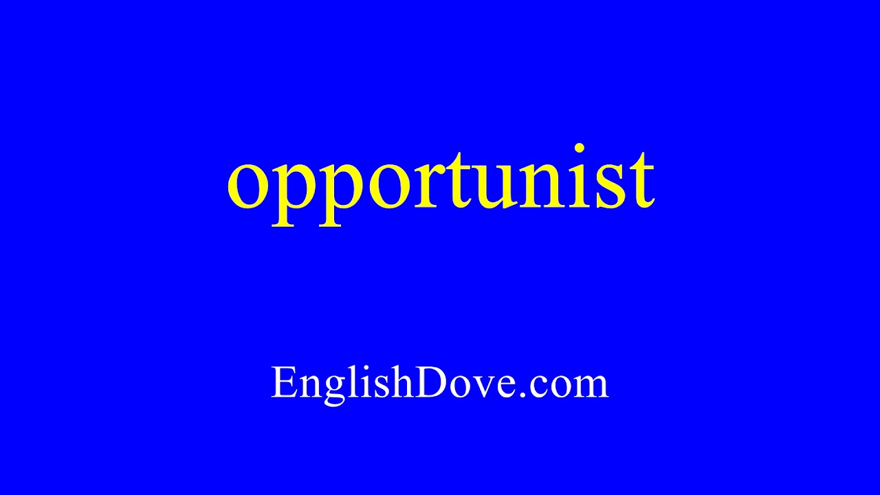 How to pronounce opportunist in American English.