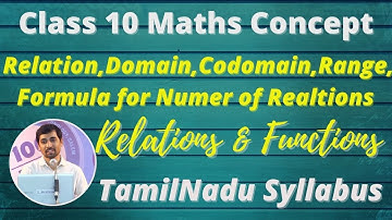TN 10th Standard Maths Concepts of Exercise 1.2 Relations & FunctionsRelation,Domain,Codomain,Range