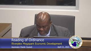 Ascension Parish Council Meeting - April 21,  2022