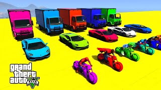 GTA V Spiderman Crazy Car Racing! With Super Cars, Motorcycle With Trevor! Epic Stunt Map Challenge