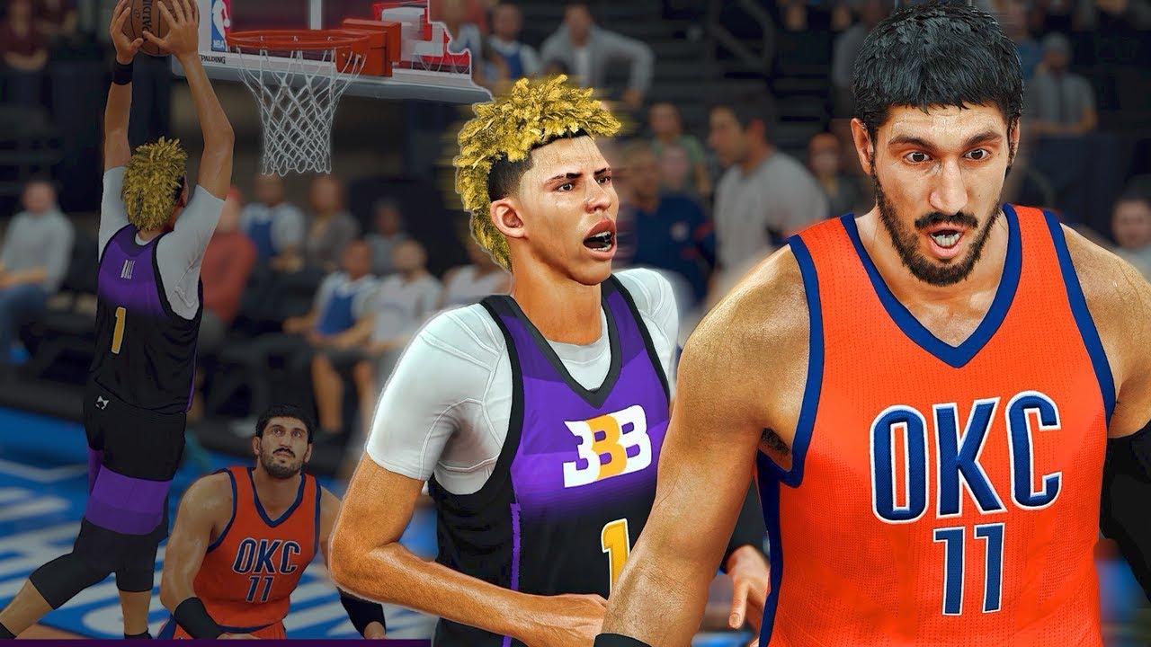 NBA 2k17 Ball Brothers MyCareer 7 LAMELO BALL DUNKS ON ENES KANTER LAVAR HITS A GAME WINNER