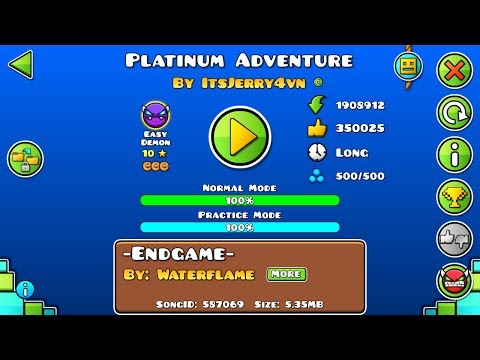 Geometry dash - Platinum Adventure (EASY DEMON 100% ALL COINS) by ItsJerry4vn