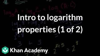 Intro to logarithm properties (1 of 2) | Grade 12 | Math | NCERT | Khan Academy (IN accent)