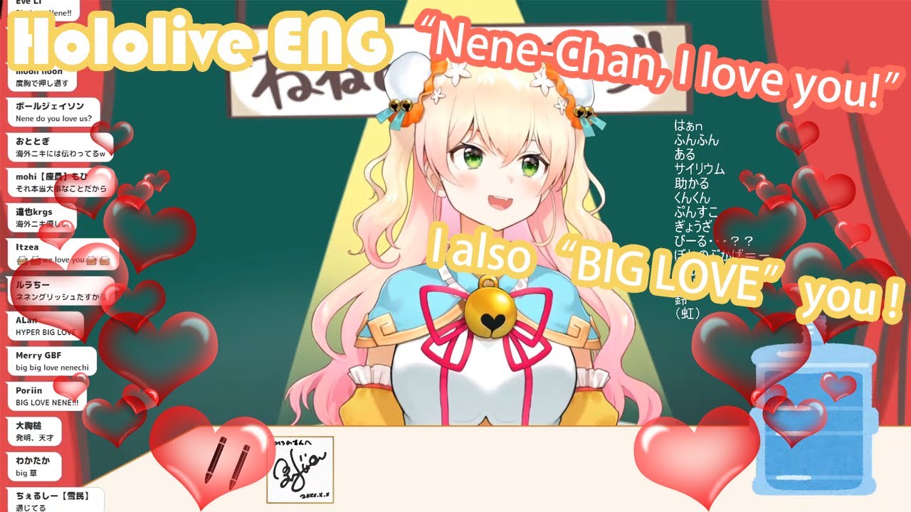 【Hololive English】Momosuzu Nene expresses her "BIG LOVE" to oversea viewers
