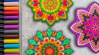 Three Mandalas ASMR 🌿 | Relaxing Coloring with Meditative Music | Calm & Focus screenshot 1