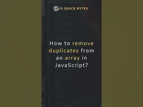 How to remove duplicates from an #arrays #javascript #set #shorts - YouTube image.