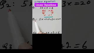 How to solve Linear Equations Algebra Mathematics- Maths  - Algebra maths mathstricks  shorts