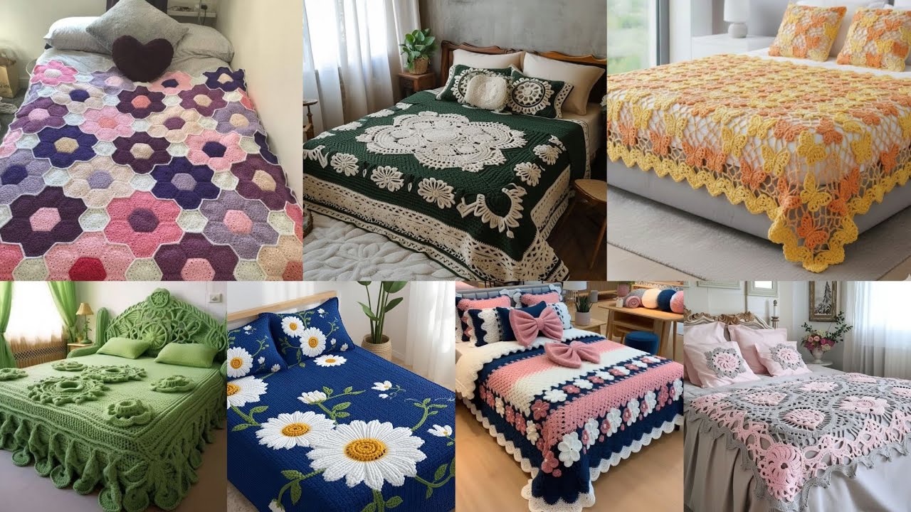 Красивые вязаные крючком простыни | Элегантные идеи для домашнего декора, связанные крючком вручную