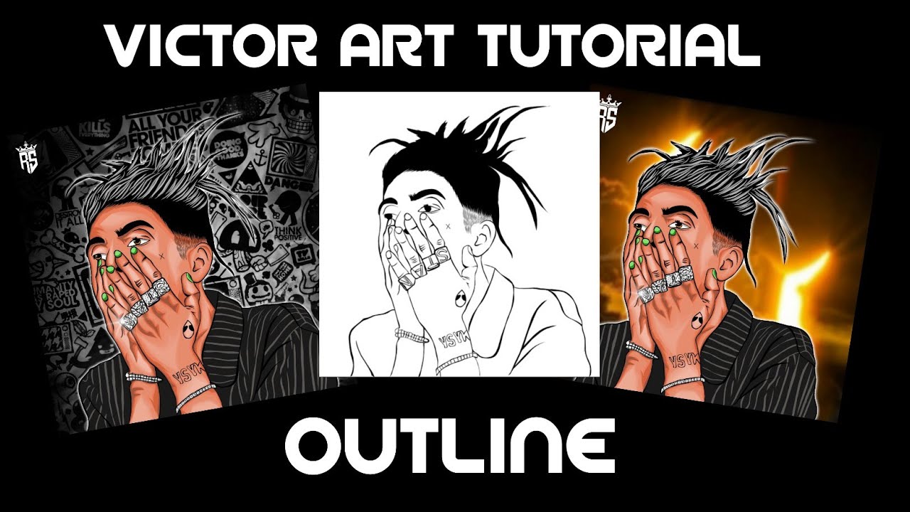 Victor Outline Rapper How to make victor art || victor art outline tutorial in infinite ...