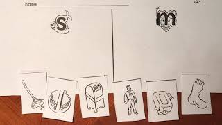 Sort pictures by beginning sounds /s/ and /m/