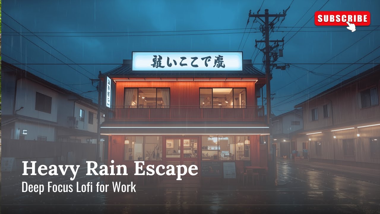 Heavy Rain Escape 🌧️  Deep Focus Lofi for Work