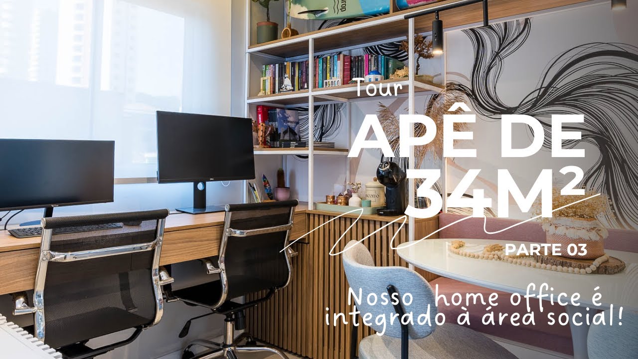 TOUR pelo APÊ DA ARQUITETA de 34M² -| Por ARQUITETA BRUNA ERRE - PARTE 03: LAVANDERIA, JANTAR E ESC.