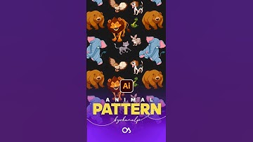 Animal Pattern Illustration in Illustrator ❤️ #shorts