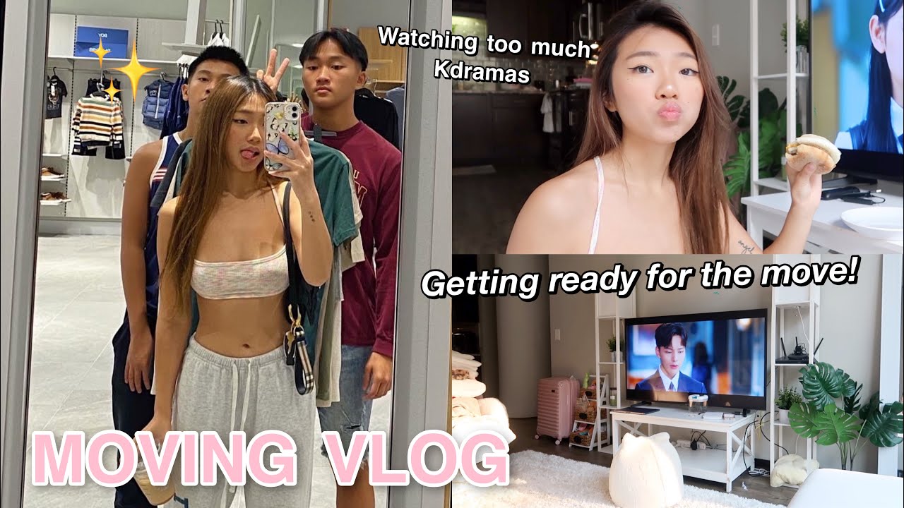 MOVING VLOG: Pack with me, getting ready to move out, & watching too much kdramas✨