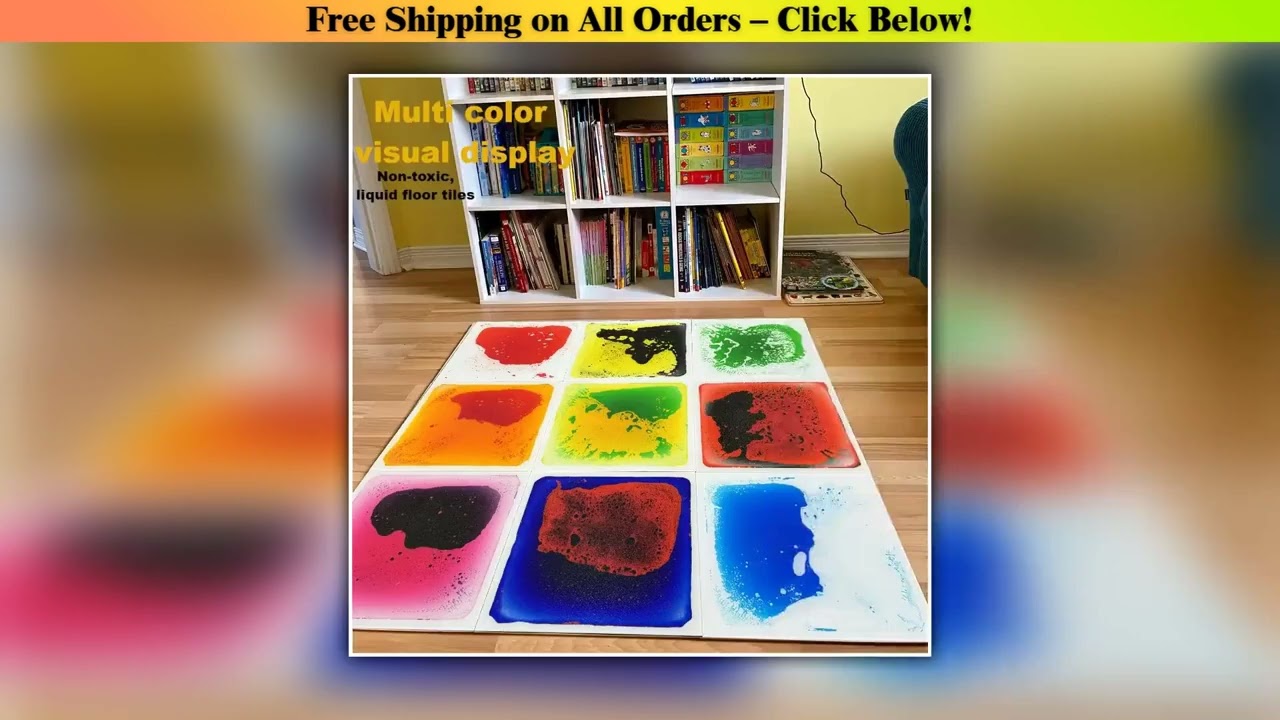 1/4/6/9pcs Liquid Splicing Floor Mats, Decorative Floor Tiles,  For Home  Nursery And School,