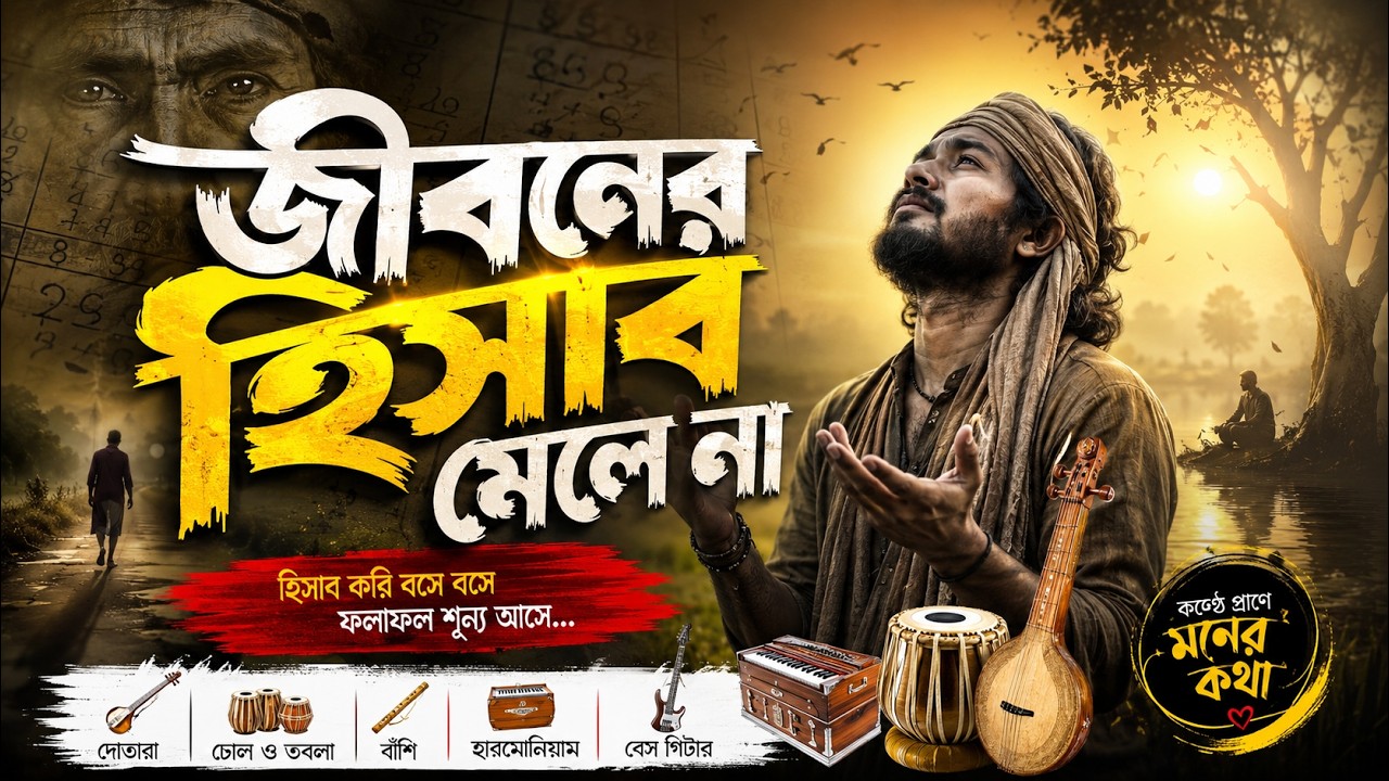 ⁣কলিজা কাঁপানো কষ্টের গান | জীবনের হিসাব মেলে না 😭 | নতুন বাউল গান | New Bangla Sad Folk Song 2026