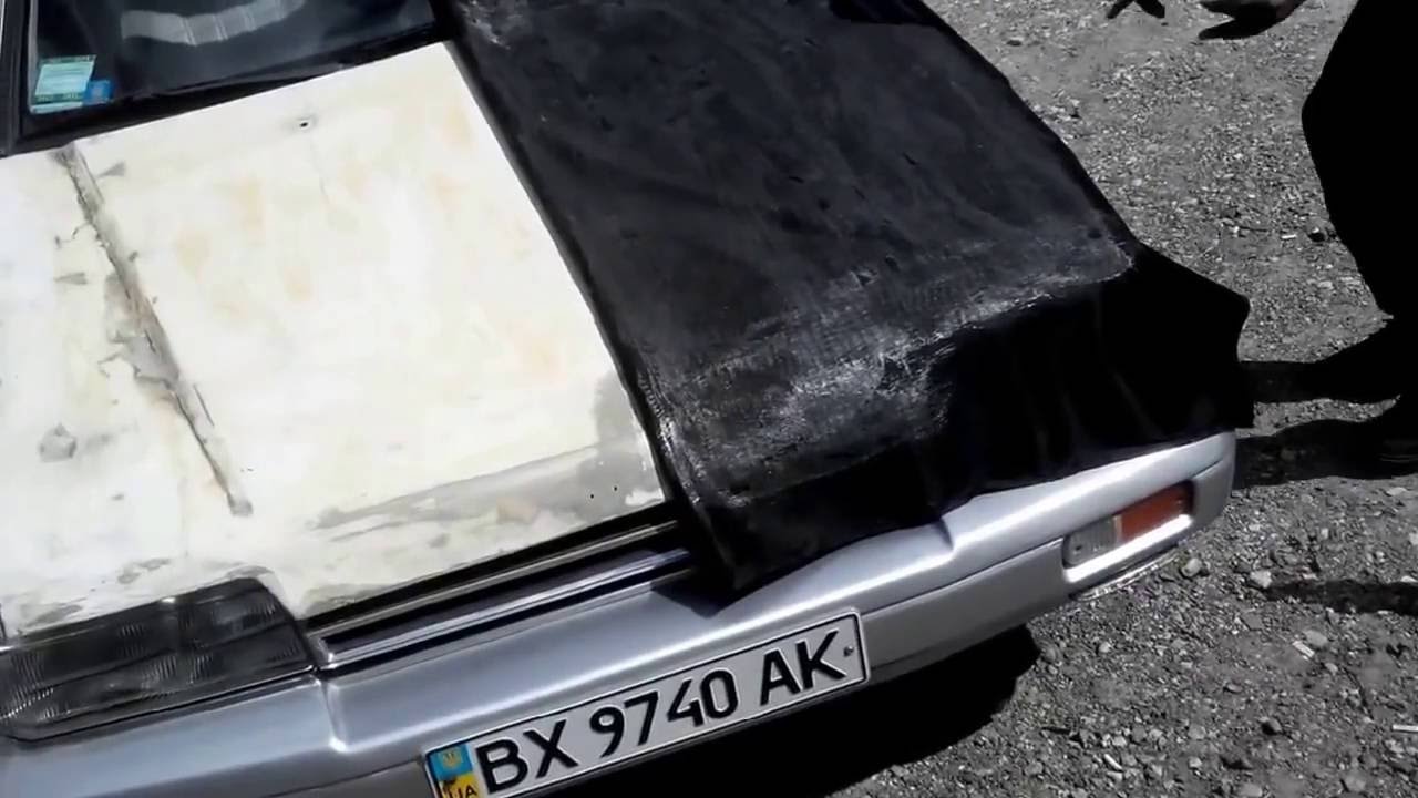 Обтяжка капота пленкой
