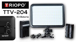 Unboxing Iluminador Luz Led Triopo Ttv-204 - Frio Y Calido Bateria Y Cargador En Español
