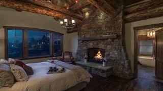 Rain, thunder and fireplace sound to fall asleep / Warn room in cold weather