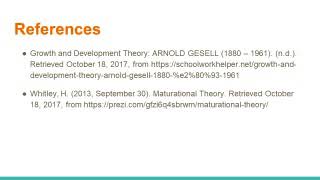 Maturational Theory: Arnold Gesell