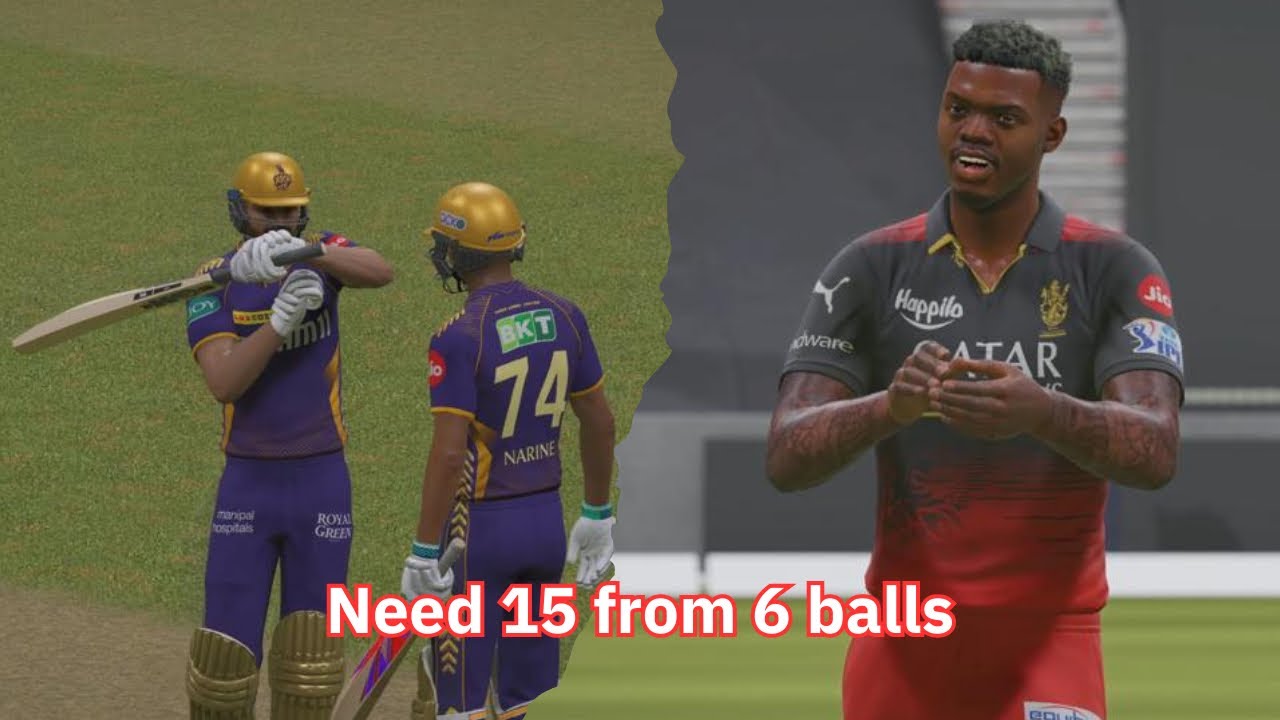 Last over thriller: RCB vs KKR | Cricket 24 - YouTube