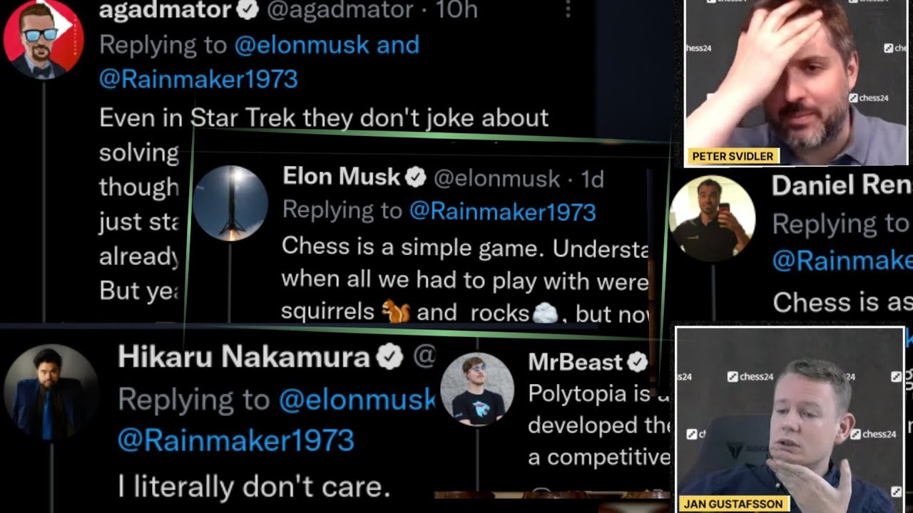 World Number One Magnus Carlsen Adds Himself to Billionaire Elon Musk's  Problems List After His Recent Tweet on Chess - EssentiallySports