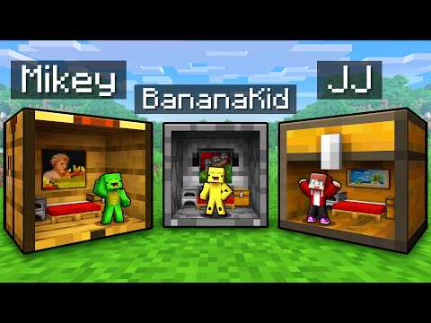 Mikey vs JJ vs Banana Kid House inside BLOCKS (Maizen - Minecraft)