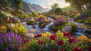 Peaceful Mountain Stream 🌸💧 | Beautiful Nature Sounds & Relaxation  