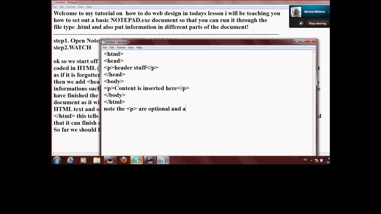 Web Design - HTML - BASIC - PART1 - SETTING OUT CODING - YouTube