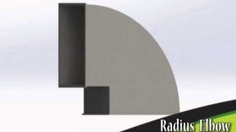 RADIUS ELBOW WITH SQUARE THROAT RECTANGULAR DUCT/ CODO RADIO VARIABLE CON GARGANTA CUADRADA